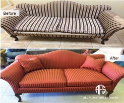 Settee loveseat sofa antique fabric change spring seat re-upholstery complete