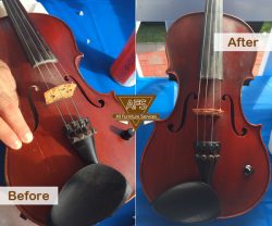 musical instrument violin piano wood sound board crack damage repair finishing