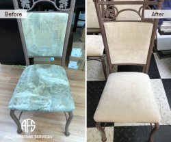 Metal Upholstered Chair Reupholstery fabric replacement furniture