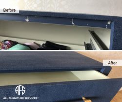 Shagreen refinishing repair restoration dresser cabinet lacquer skin leather