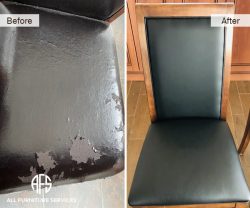 Dining Chair Reupholstery leather vinyl peeling change seat back