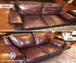 Leather-Loveseat-adding-padding-into-atatched-foam-cushion-pillows-vinyl-color-matching-dyeing-conditioning