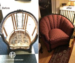 Rebuilding-antique-chair-springs-straps-padding-upholstery