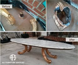 Repairing-antique-brass-bronze-metal-table-furniture-cracked-leg