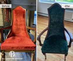 Antique High Back Chair Reupholstery