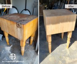 Hardwood Table Repair Sand Strip Finish in-home service furniture