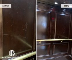 commercial elevator panel wood scratch repair removal refinishing moving damage fix