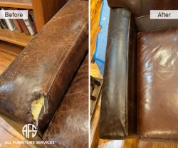 Waxed Aniline and Finished protective leather animal damage dog tear partial upholstery change of arm material furniture fix