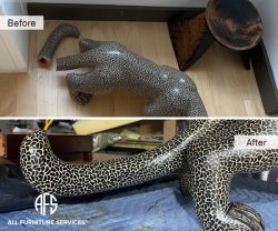 statue repair ceramic clay acrylic restoration repair broken parts touch-up fix animal jaguar pantera figurine