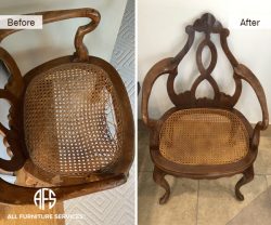 Cane Wicker Ratan Chair Repair Caning replace finish restore antique furniture