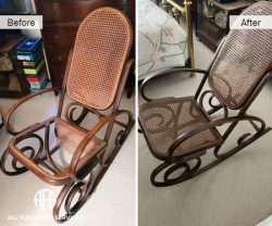 Rocking Swivel Old Antique Cane Chair replace caning ratan rush finish refinish on site shop NY NJ