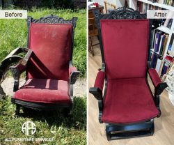 Rocking Chair Restoration wood finish frame glue upholstery change