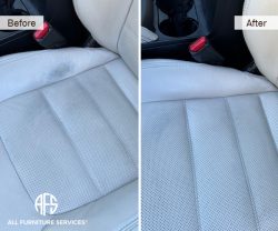 Car Seat Perforated leather dye transfer discoloration repair restore clean fix paint NY NJ Auto Plane