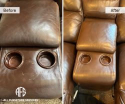 Leather Sofa Sectional repair restoration color dye ring mark paint damage console